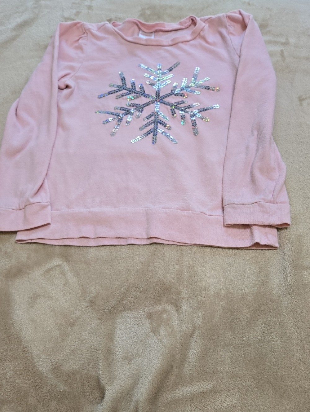 Gymboree Pink Long-Sleeve Top with Sequin Snowflake